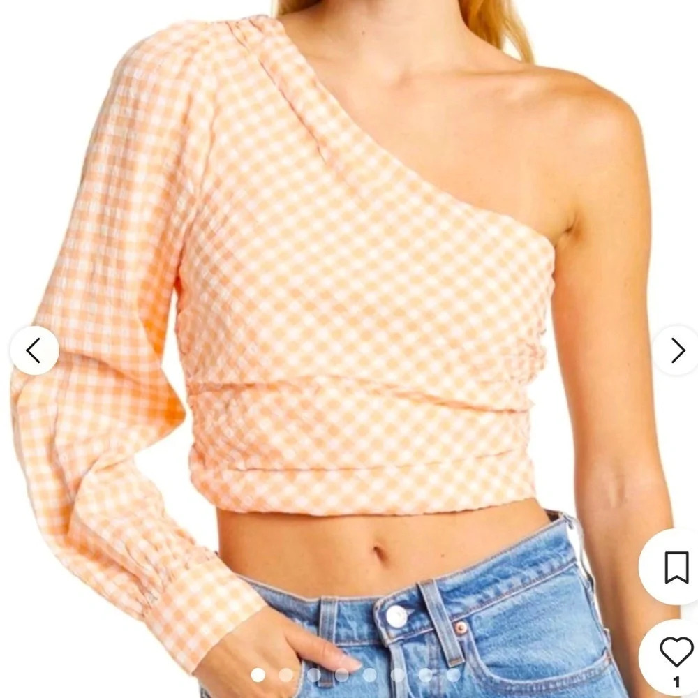 Elodie from Nordstrom new with tags gingham one shoulder new with tags top​